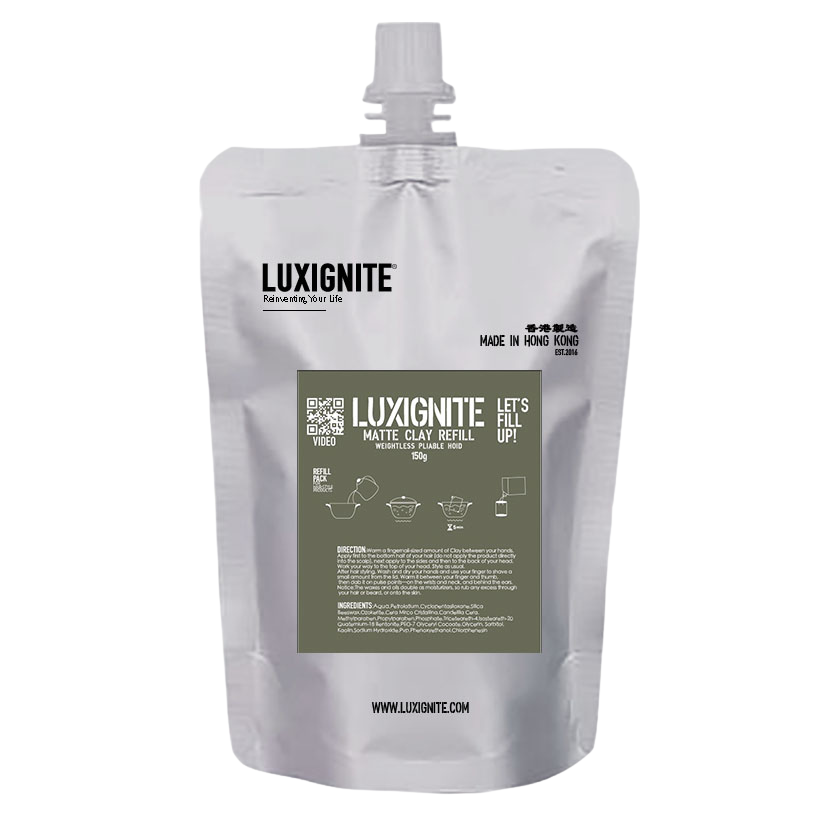 補充包 銀罐 高強度塑型啞光造型 │ 香港製造 │ 水性配方髮泥 │ Luxignite Refill Pack
