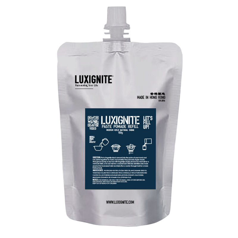 補充包 黑罐 天然中強度塑型中亮澤造型 │ 可翻梳 │ 水性配方髮油 │ Luxignite Refill Pack