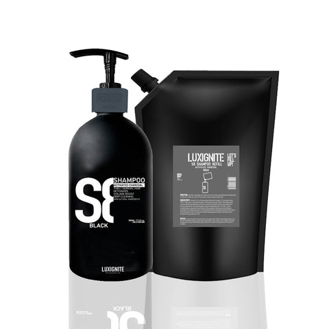 套裝系列 S8 活性碳薄荷清涼鎮靜洗髮露 | 清爽蓬鬆 | 深層清潔洗頭水 | Luxignite 500ml ＋500ml Refill