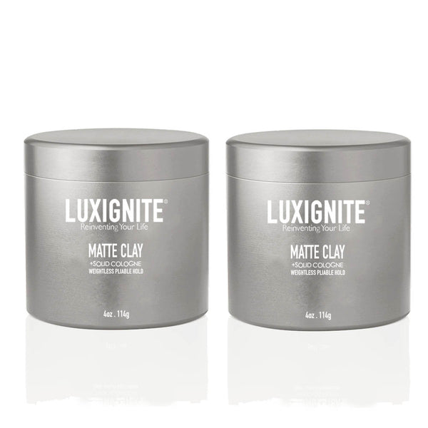 一套兩罐 優惠套裝 銀罐 高強度塑型啞光造型 │ 香港製造 │ 水性配方髮泥 │ Luxignite