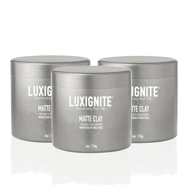 一套三罐優惠套裝 銀罐 高強度塑型啞光造型 │ 香港製造 │ 水性配方髮泥 │ Luxignite